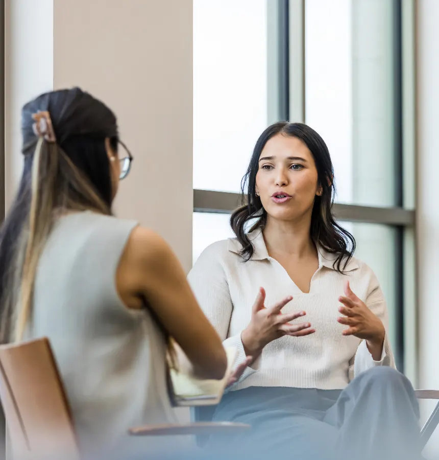 business women talking
